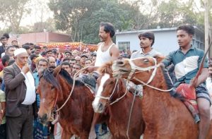 ঘিওরে সরস্বতী পূজা উপলক্ষে ঘৌড়দৌড় ও মেলা