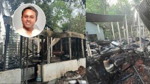 চিত্রশিল্পী মানবেন্দ্র ঘোষের বাড়িতে অগ্নিসংযোগ